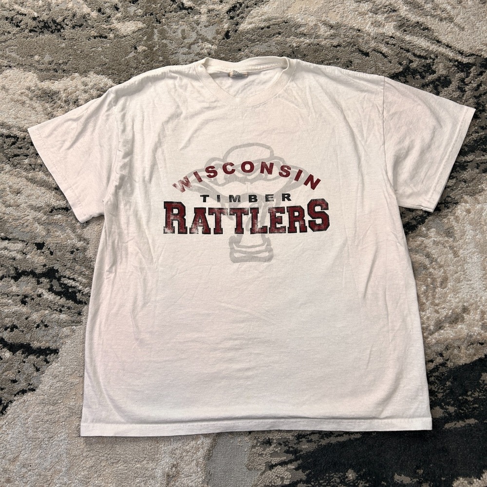 VTG Delta Shirt Mens Large White MLB‎ Baseball Wisconsin Timber Rattlers Graphic